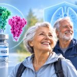 Clover Biopharma SCB-1022 combination respiratory vaccine illustration showing protection of older adults against RSV, hMPV and PIV3.