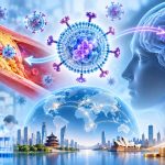 Illustration of Inno Medicine’s ATL targeted delivery platform directing nanomedicines to atherosclerotic plaque and glioma across the blood-brain barrier, with global clinical development and Series D financing represented by rising coins.